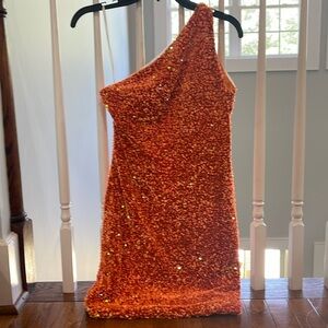 Orange banquet dress